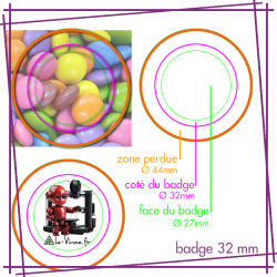 BADGES 32 mm  (par 10)